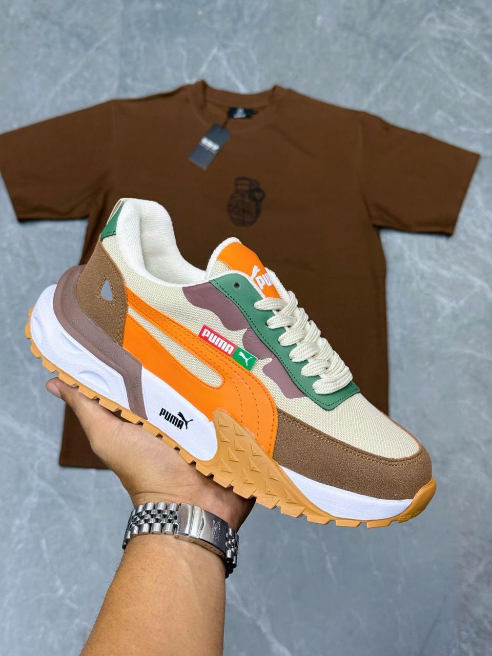 Tenis Puma Easy Rider Marron Naranja